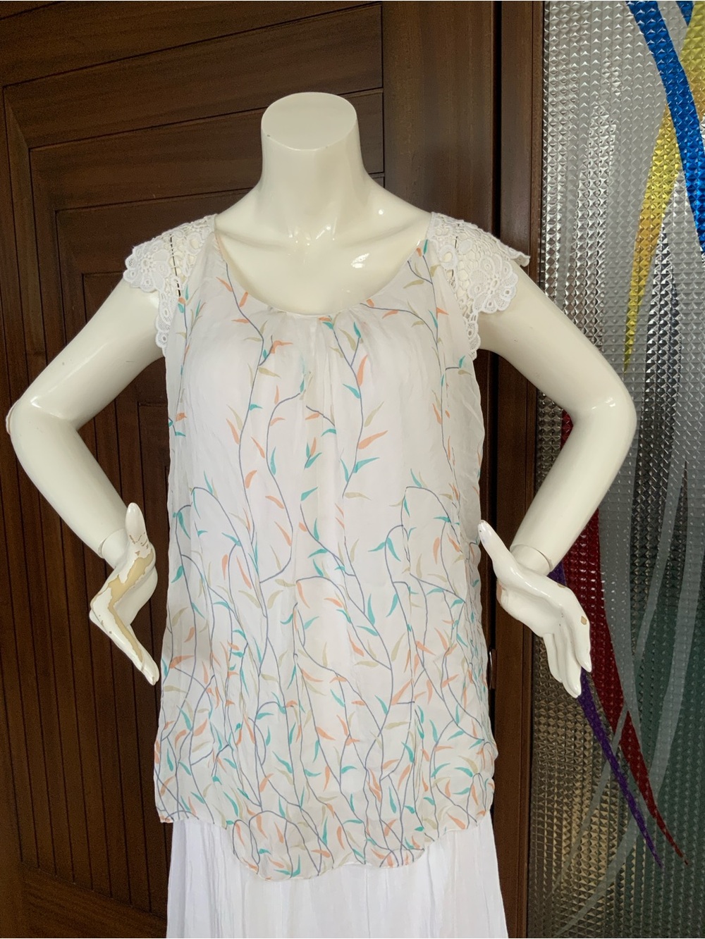ELENA BALDI 100% Silk Top, Sz L, NWT